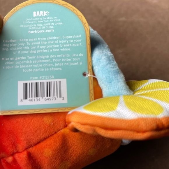 Bark dog chew toy crinkle Squeak Puperol Spritz Drink BarkBox vacation theme - Picture 6 of 11
